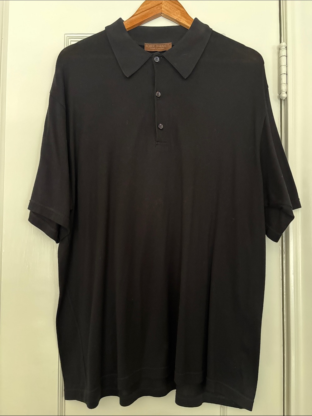 Robert Barakett Dress Black Short Sleeve Polo Shirt 100% Fine Cotton